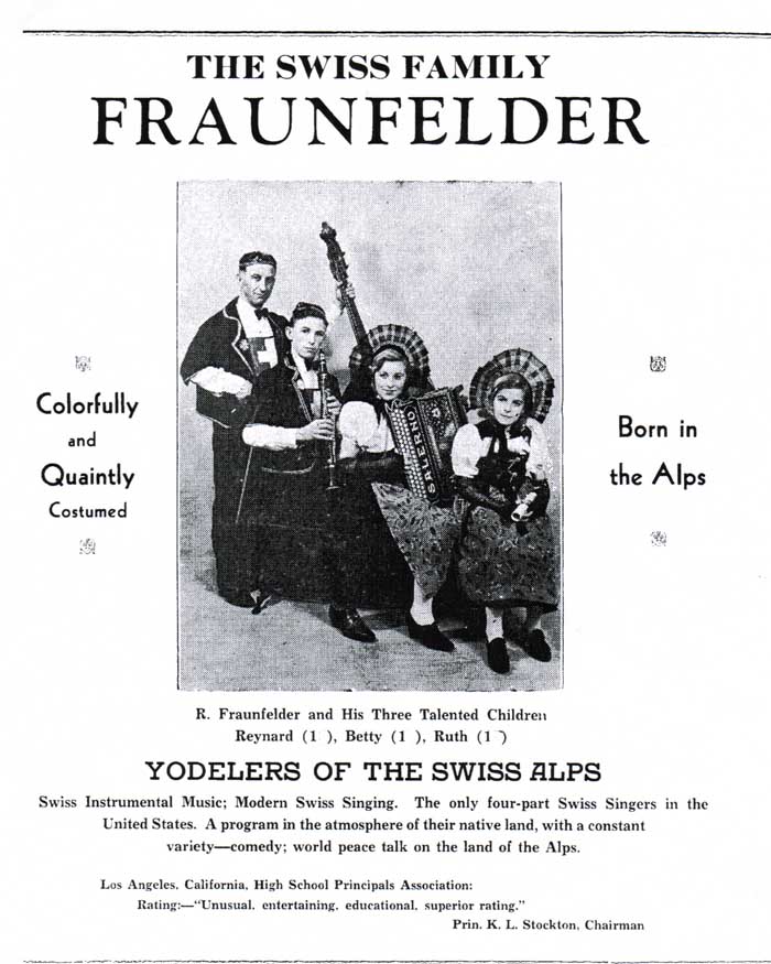 Early Swiss Family Fraunfelders, Circa 1935
