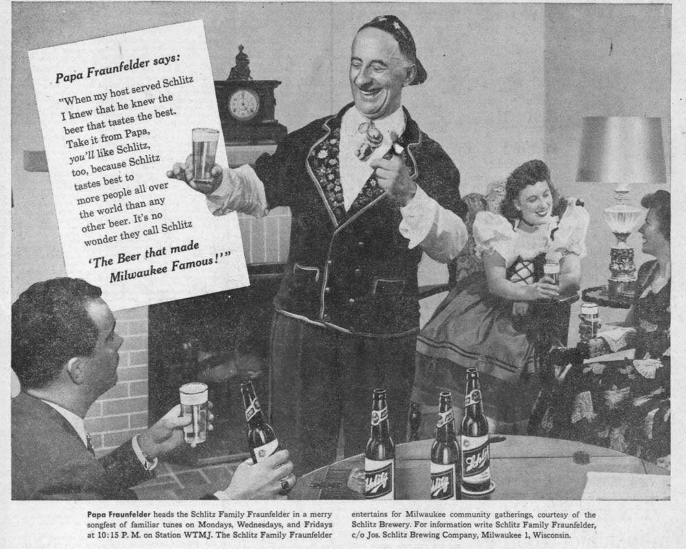 October 1949 Schlitz Ad