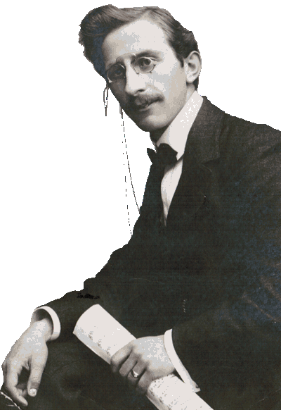 Papa Fraunfelder in 1922 holding sheet music